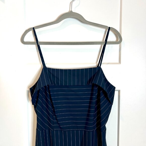 Banana Republic Nautical Pinstripe Handkerchief Hem Fit + Flare Dress Size 10 - Picture 3 of 7